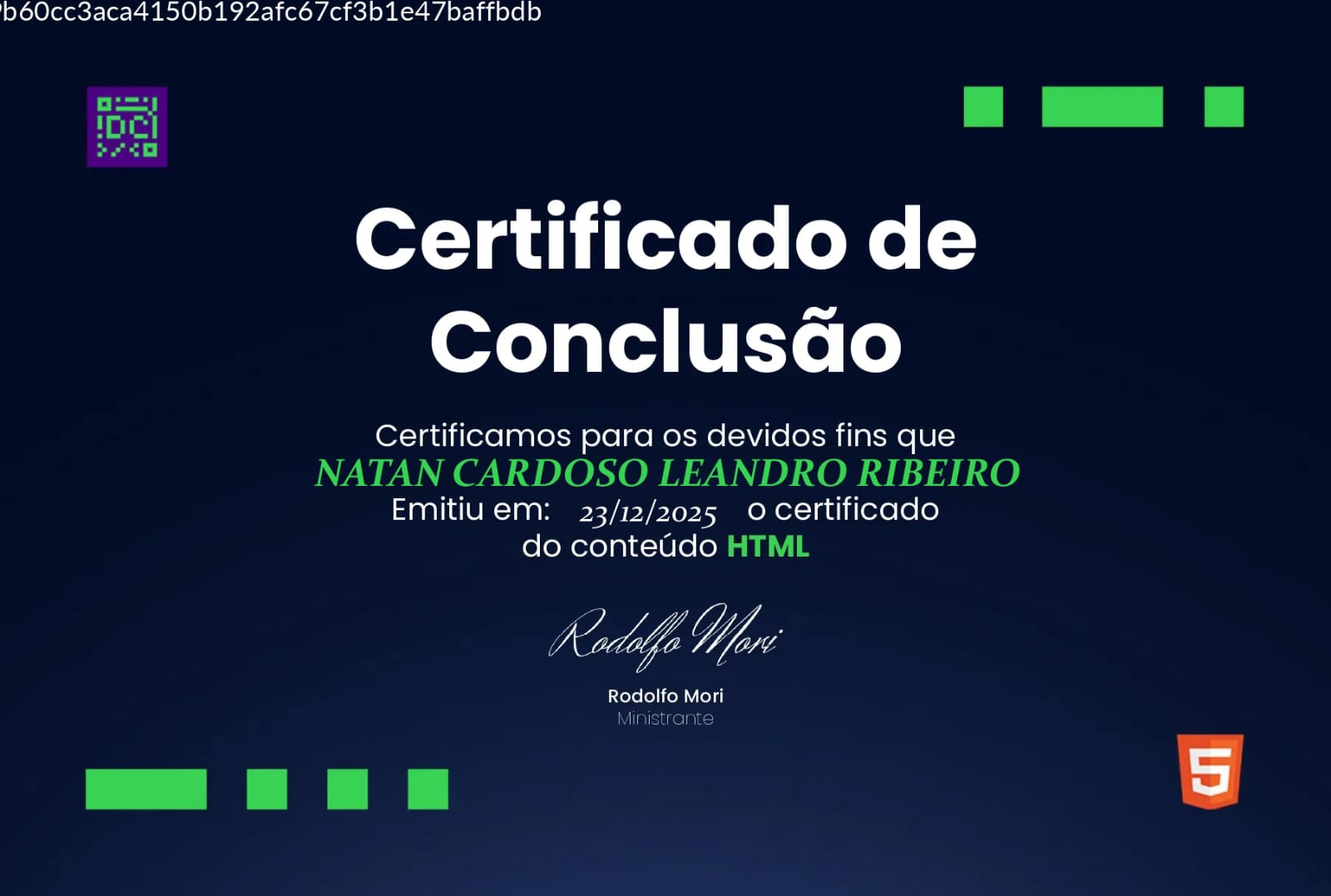 Certificado HTML